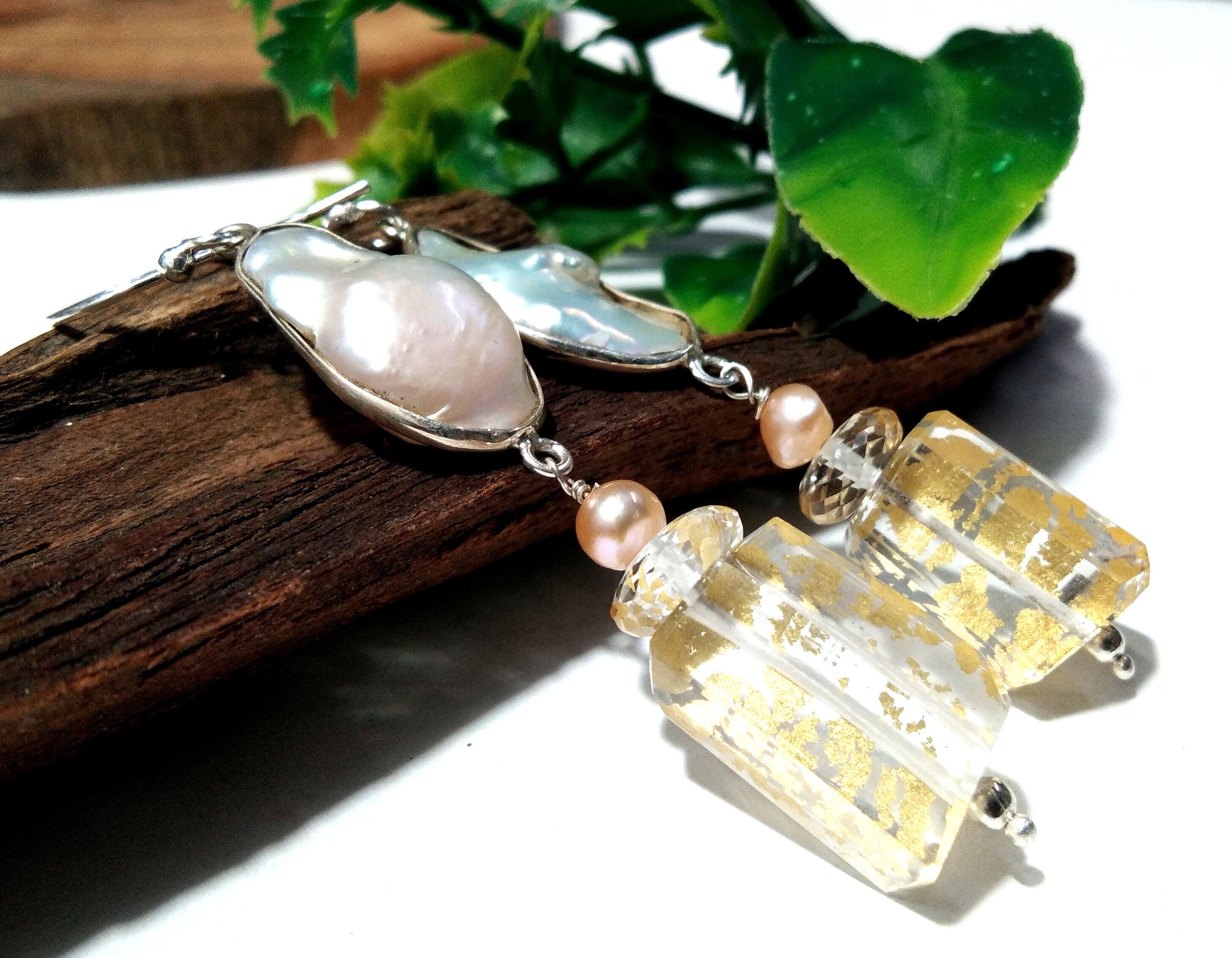 Amazing Color 100% Natural Doublet Gemstone Crystal & Pearl Multi Gemstone Earrings, With 925 Starling Silver Jewelry For Gifts Girls/Women